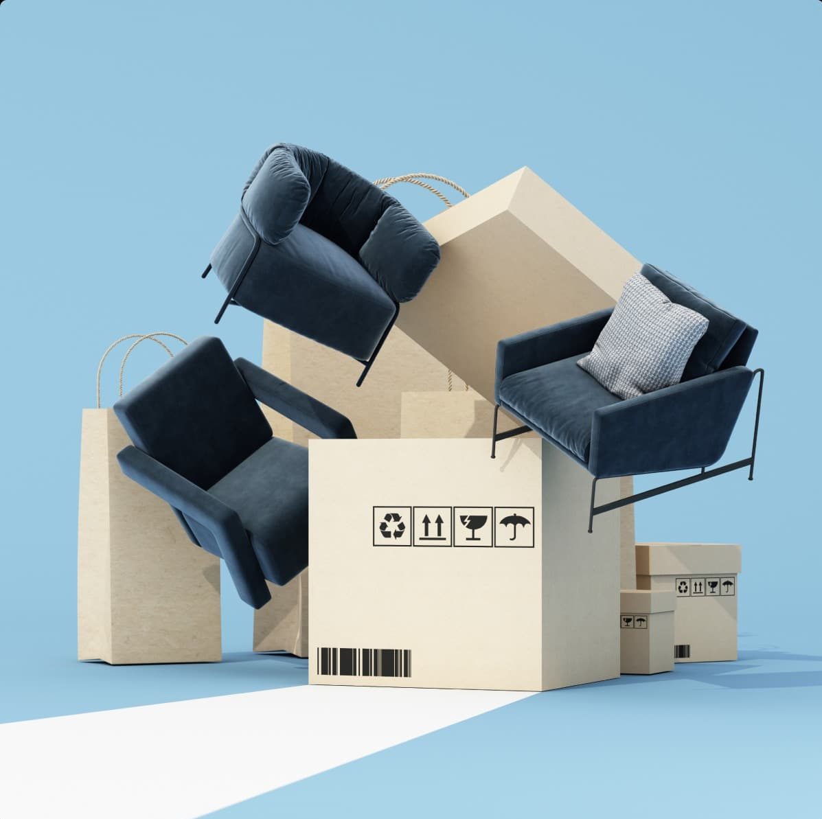 cajas y sillones